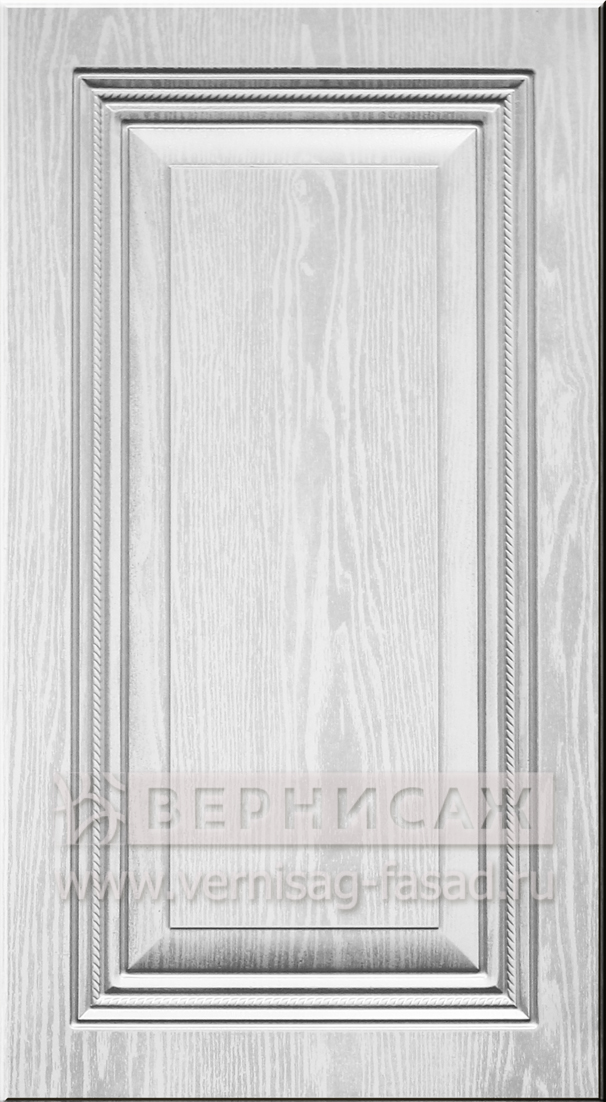 Фасады в пленке ПВХ, Фрезеровка № 53, цвет Белое дерево, патина - серебро 